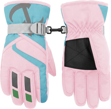 Kids Ski Gloves Boys Girls Waterproof Winter Snow Glove
