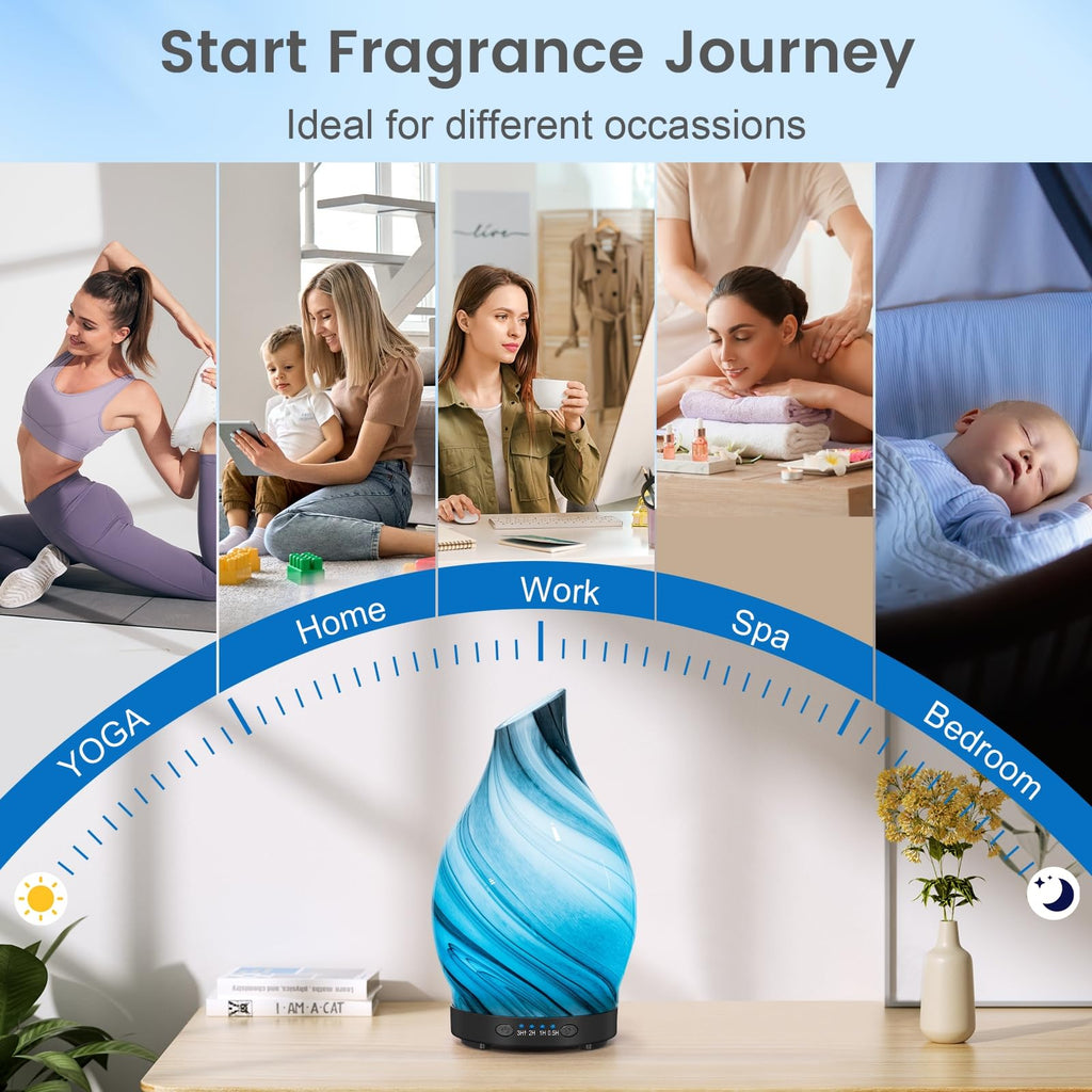Glass Essential Oil Diffuser - 7 Color Lights