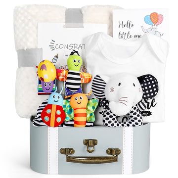 Baby Gift Set, Baby Shower Gifts, Black and White High Contrast Baby Toys 0-6 Months for Newborn Essentials Infant