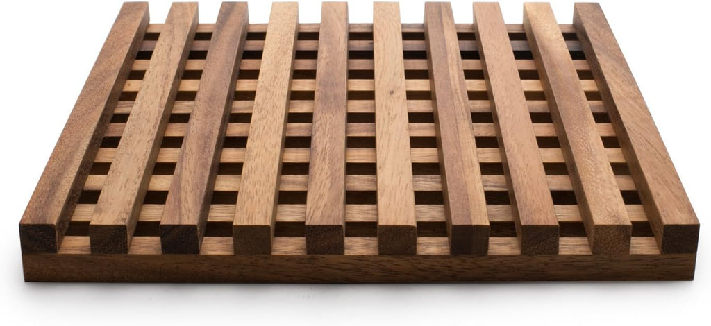 Venetian Trivet, 10 x 10 x 1 inches, Acacia Wood