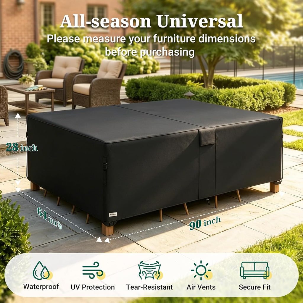 Heavy Duty Patio Furniture Covers, 900D Outdoor Furniture Cover Waterproof , Large Patio Set Covers Waterproof