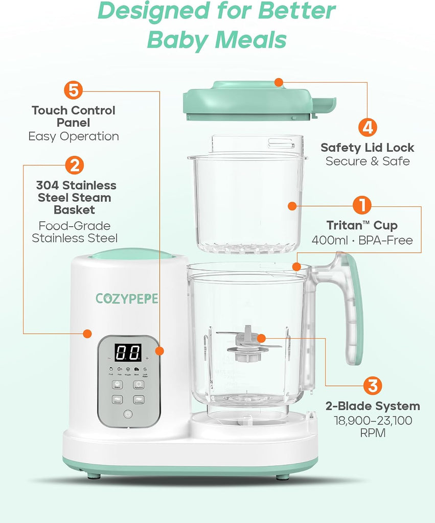 Food Maker, Steam & Grind in One, BPA-Free, 13.5oz, 6+ Months