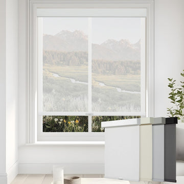 Free-Stop Cordless Light Filtering Roller Shades for Windows Solar Shades Flame Retardant Roller
