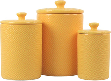 CAN Yell Kitchen Canister Set, Diamond Yellow - Set of 3