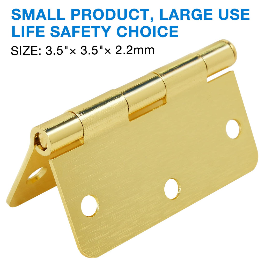 Door Hinges 3.5 inch 1/4" (18 Pack, Satin Brass)