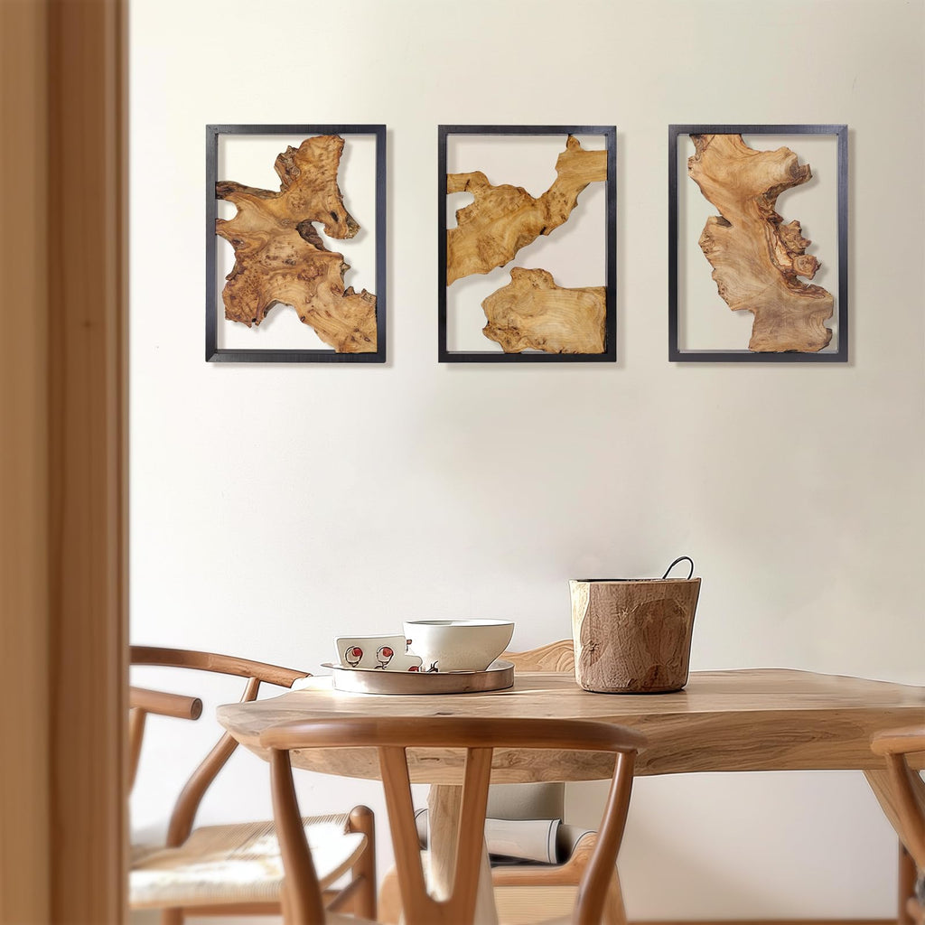 Modern Wood Wall Decor- Natural wood Handcrafted Rustic Charm for Your Home - Perfect, or Office