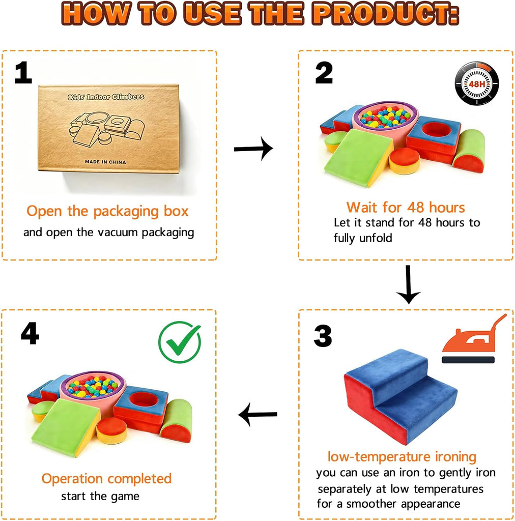 Soft Foam Climbing Blocks for Toddlers, Piece Foam Blocks