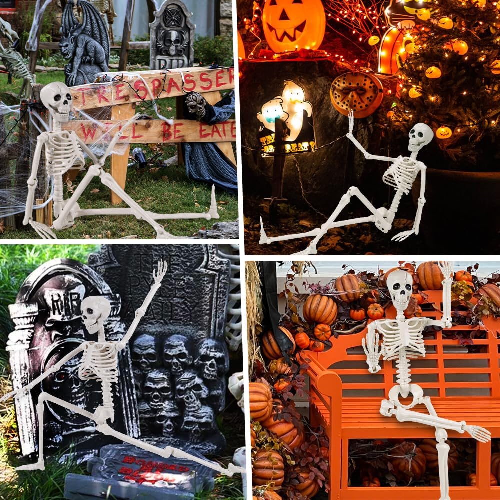 36'' Halloween Full Body Posable Skeletons Outdoor Decoration - Set of 2