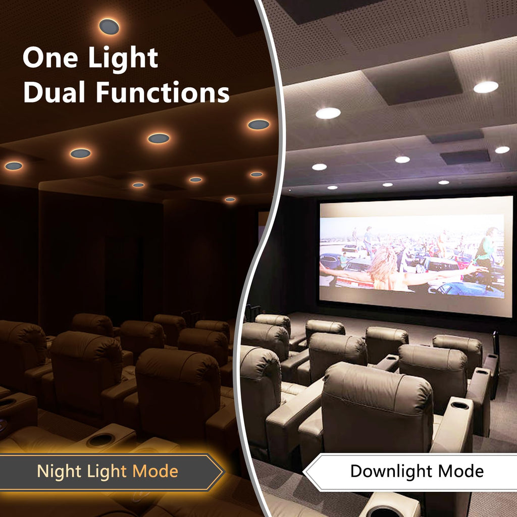 6 Pack 8 Inch LED Recessed Lights with Night Light, 8.2" Cutout