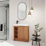 30 Inch Bathroom Vanity with Sink, Freestanding Bathroom Vanity,Flooring Storage Cabinet,Soft-Closing Door with