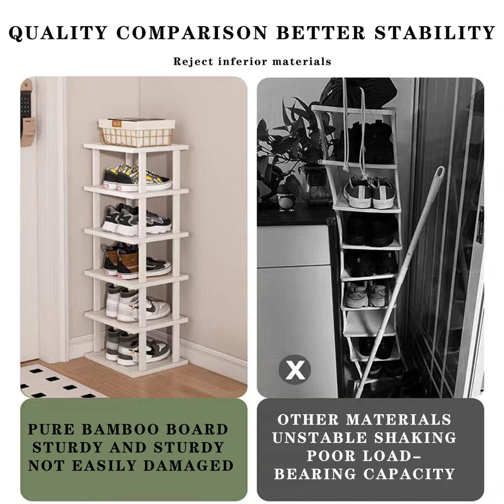 Vertical Shoe Rack, Tall Narrow Shoe Shelf Organizer Entryway Shoe Storage