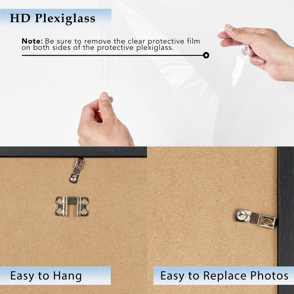 11x14 Picture Frame with 8x10 Mat, Wood 11 by 14 Photo Frame