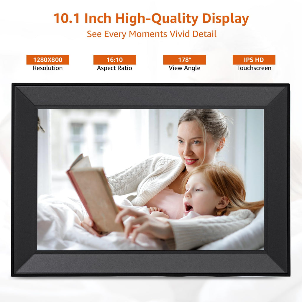Frameo Digital Picture Frame WiFi 10.1Inch Digital Photo Frame Easy to use