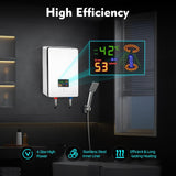 Tankless Electric Hot Water Heater, 4500W 110V Instant Water Heater On Demand 86-131°F Shower Heaters w/LED Screen