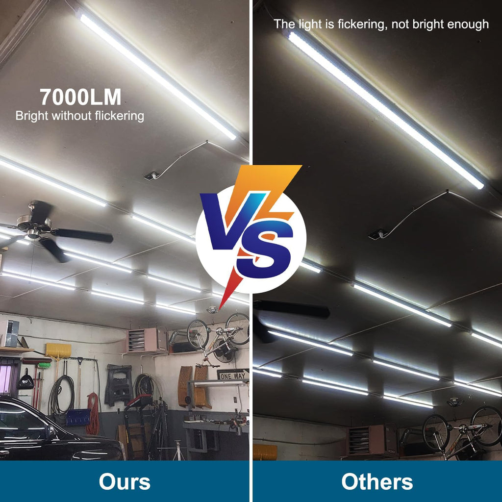Led Shop Lights, Led Shop Lights 4FT 50W 6500K Clear White, Shop Light 4FT 110V Linkable Integrated V-Shape for