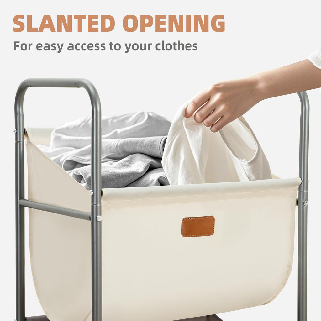 Vertical Rolling Laundry Hamper, 4 Section Laundry Sorter
