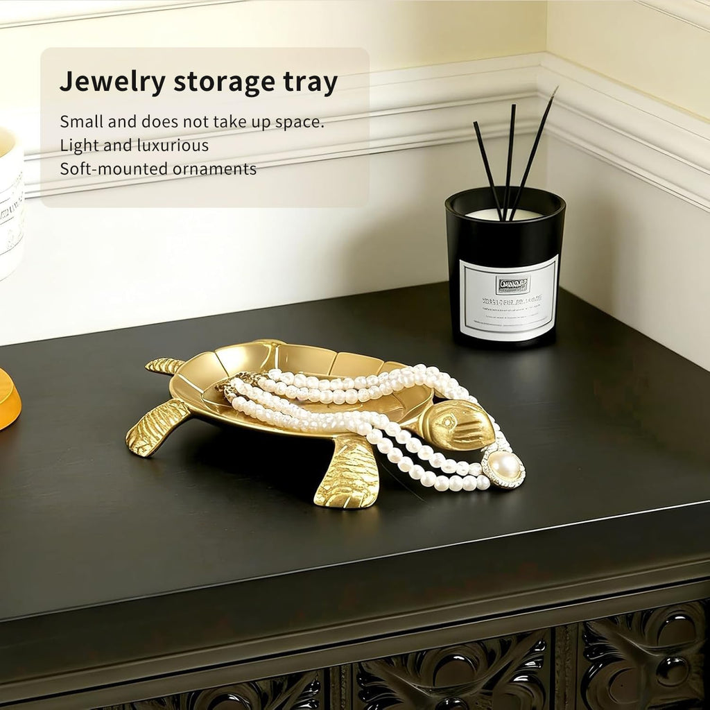 100% Solid Brass Turtle Jewelry Tray