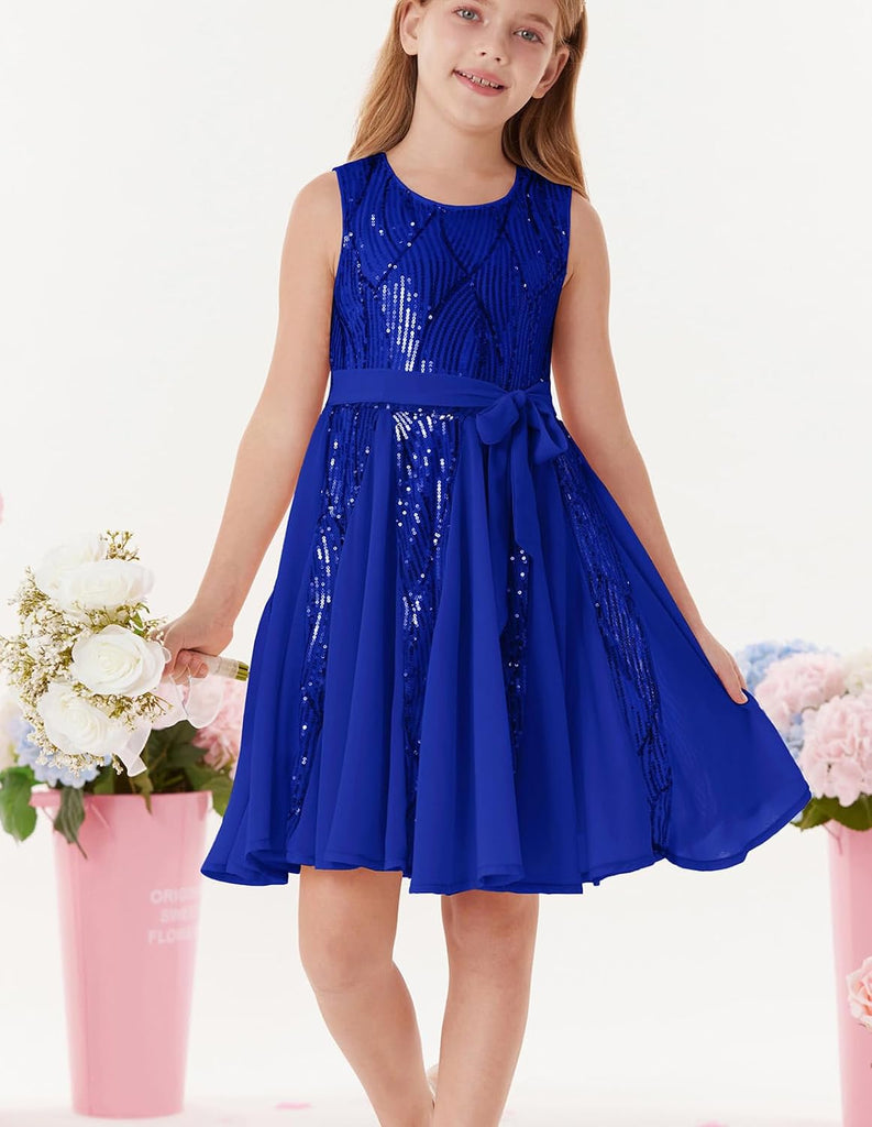 Dress for Girls Sparkly Sequin Fancy Party Formal Homecoming Birthday Sleeveless