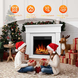44 Inch Electric Fireplace with Mantel Surround, 750W/1500W Freestanding LED Fireplace Heater with Realistic Flame and Remote Control, Pearl White