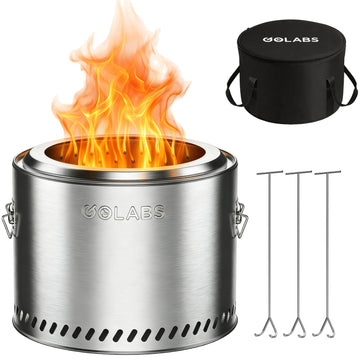 FP1 Smokeless Portable Fire Pit, 19.5" Stainless Steel Fireplace