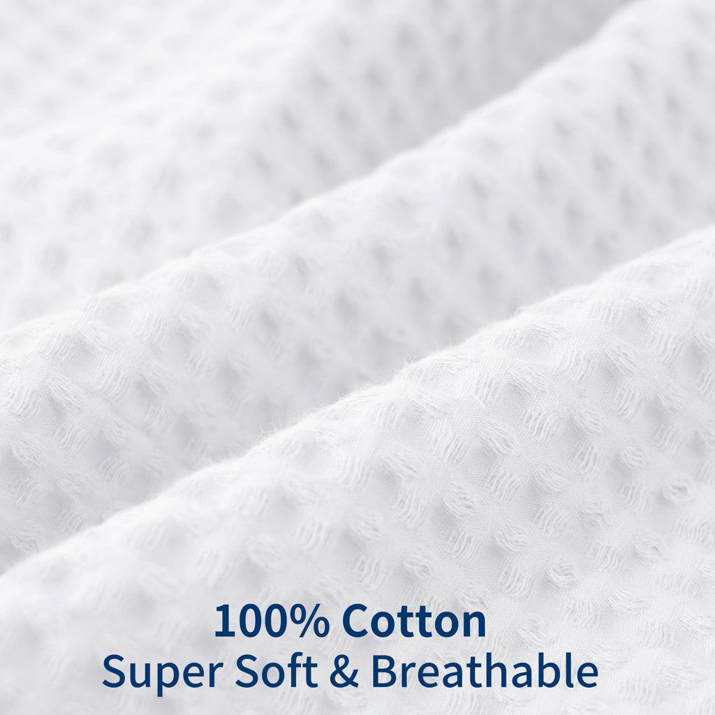 100% Egyptian Cotton 600 TC Waffle Weave Throw Pillow Covers 4 Pack