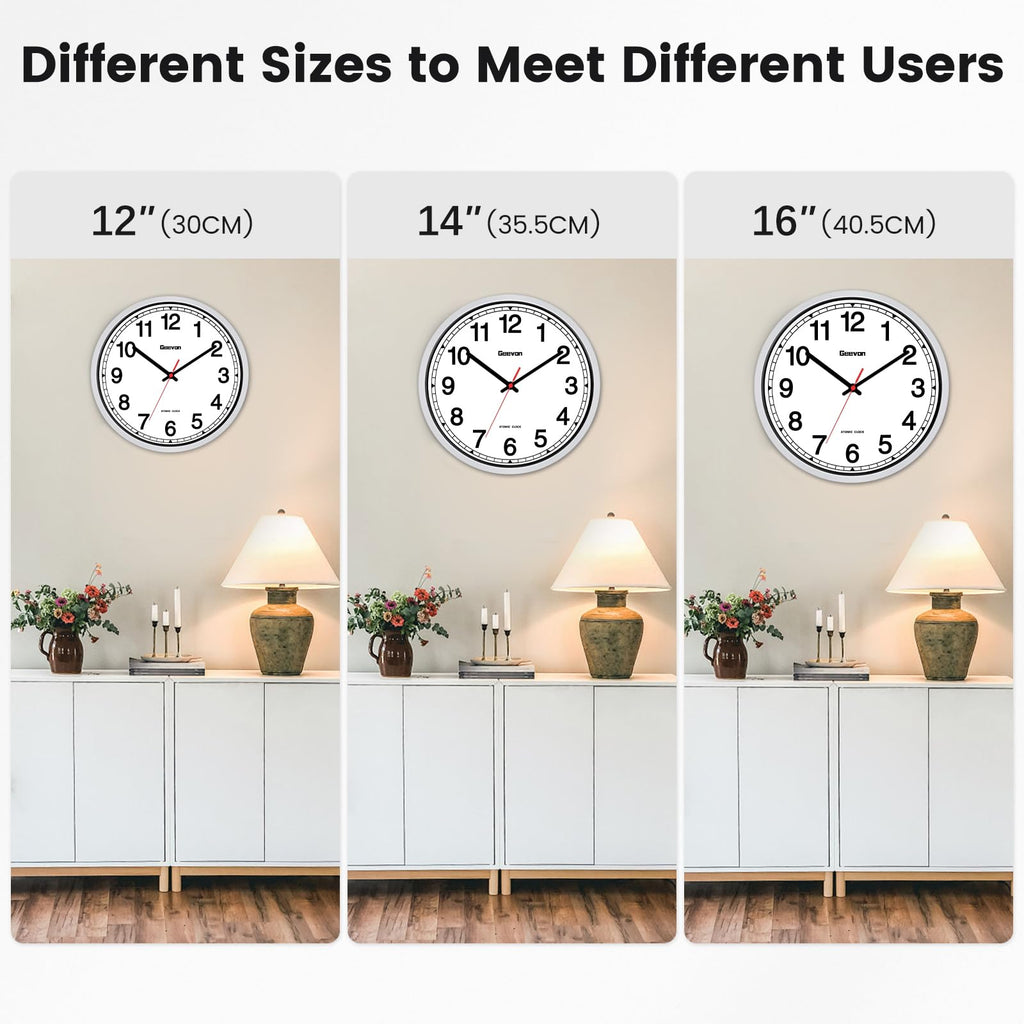 Inspired Nelson Style 16" Atomic Wall Clock Self-Setting Analog Clock with Automatic Time