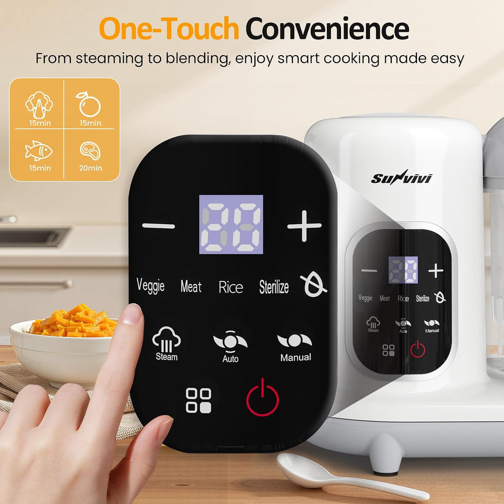 Baby Food Maker: All-in-one Baby Food Processor with Steam, Heating, Unfreeze, Blender, Electric Blender and Food