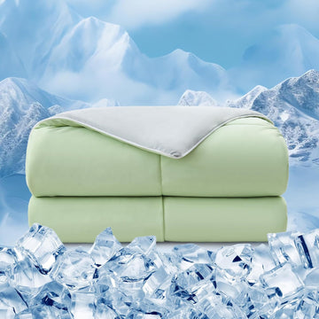 Cooling Comforter Twin XL, Double Sided Cold 90% Nylon Fabric Fabric Cooling Blanket for Hot Sleepers, Q-Max>0.5