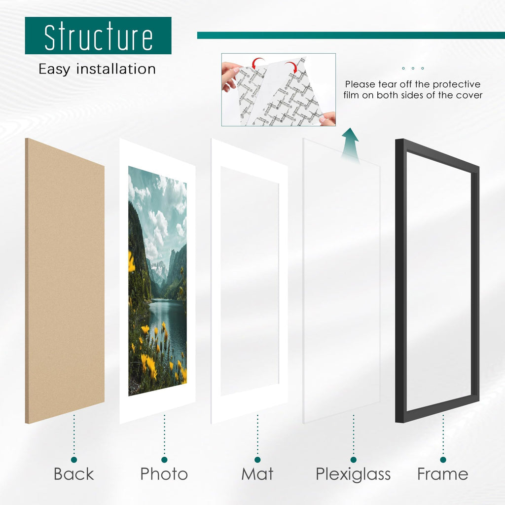 27x40 Black Poster Frame, Picture Frame for Wall, 3 Pack