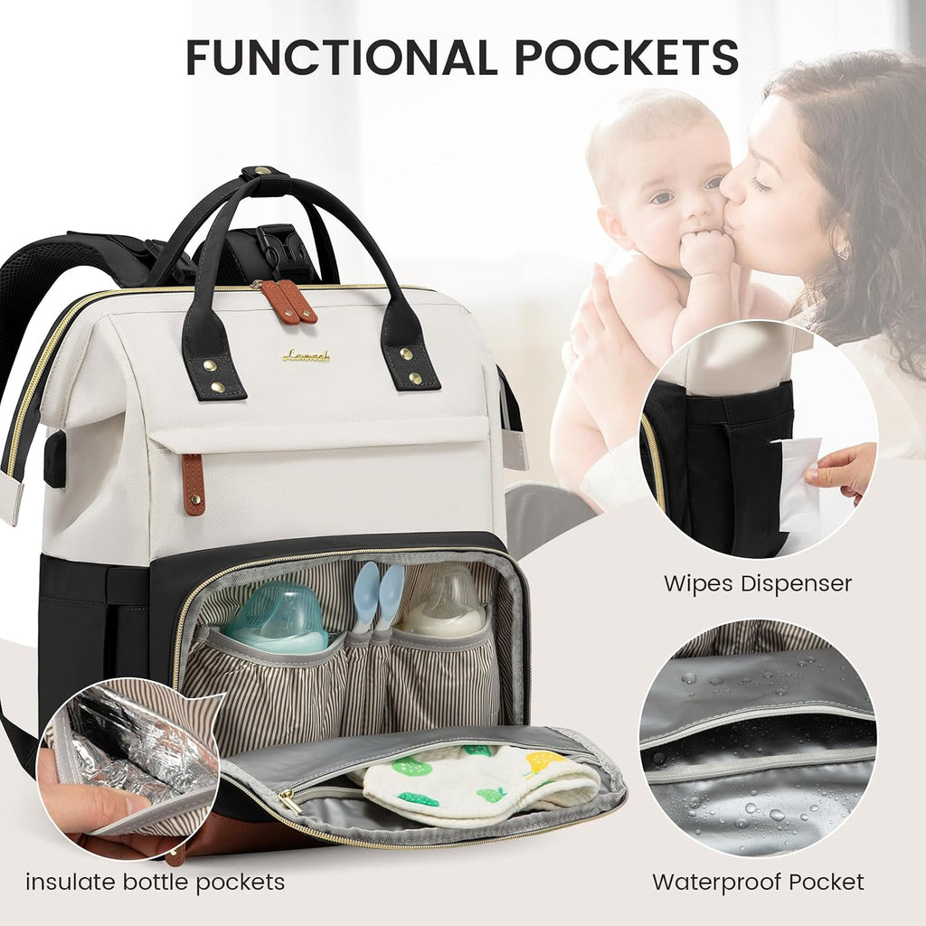Diaper Bag Backpack, Baby Bag with Changing Station, Large Diaper Backpack for Mom Dads, Waterproof Mommy Bag for Boy