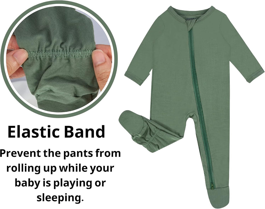 Baby Rayon of Bamboo Footed Pajamas Long Sleeve Romper
