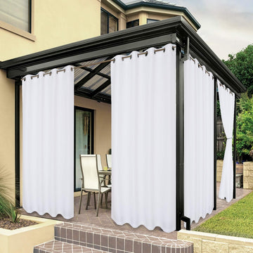 Waterproof Indoor/Outdoor Curtains Thick | Privacy Grommet Curtains , Porch, Pergola, Cabana, 1 Panel, 84W x 108L