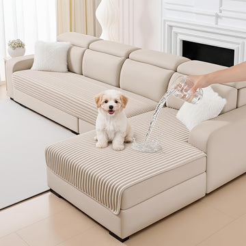 Couch Covers for Sectional Sofa, Khaki, 35"x63"+35"x63"