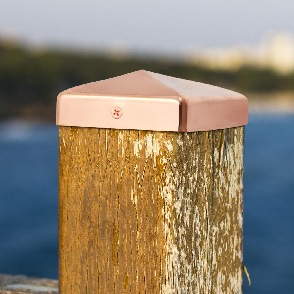 4 Pcs 6''x 6'' Solid Copper Post Caps with Screws