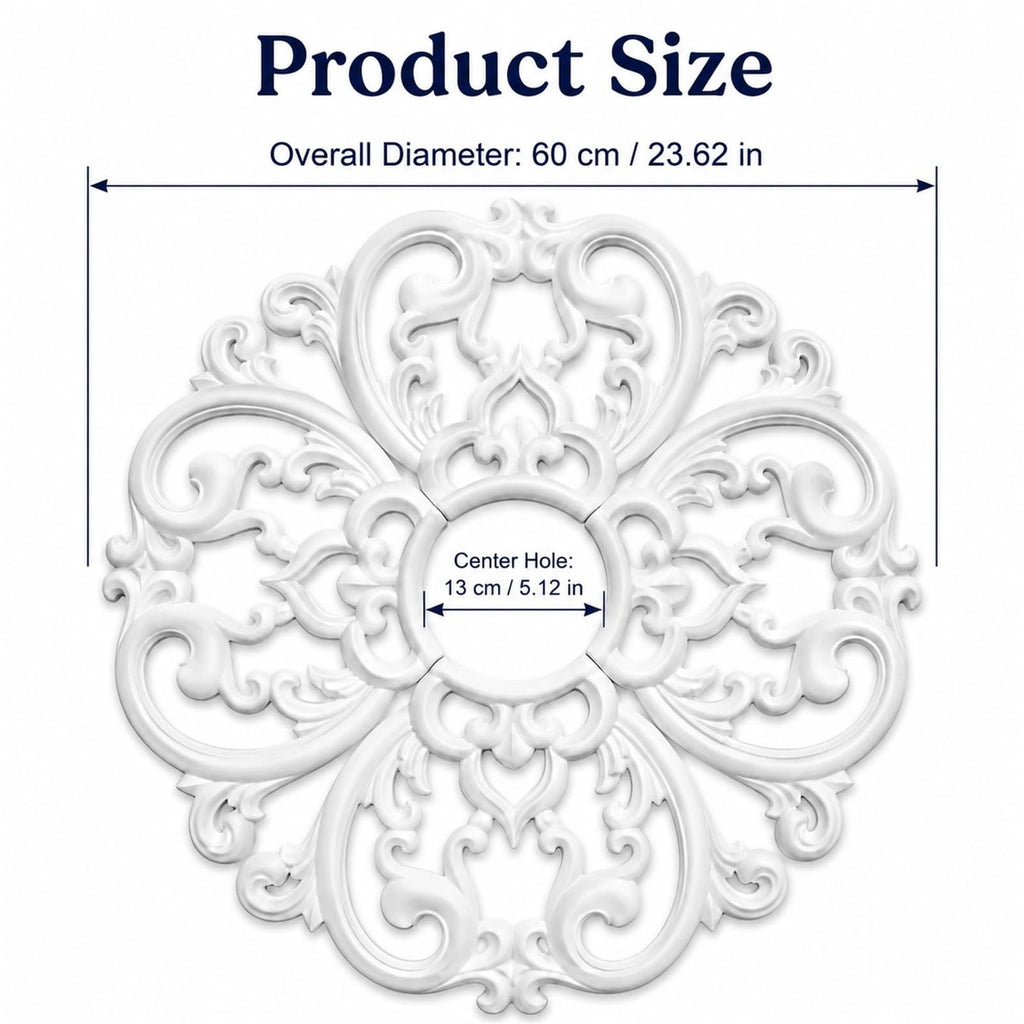24-Inch OD x 5-Inch ID Split Ceiling Medallion, 4-Piece White PU