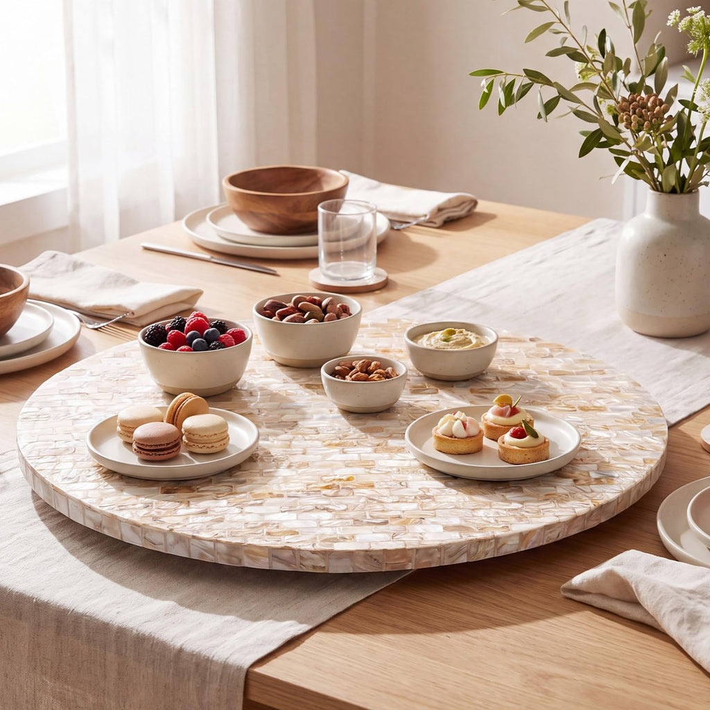20 Inch Mother of Pearl Lazy Susan for Table Top Turntable