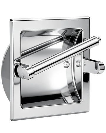 Chrome Recessed Toilet Paper Holder Wall Mounted 304 Stainless Steel