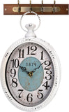 ZENFUN Oval Retro Wall Clock, Rustic Silent Clocks, Elegant Vintage Style, White Antique Design