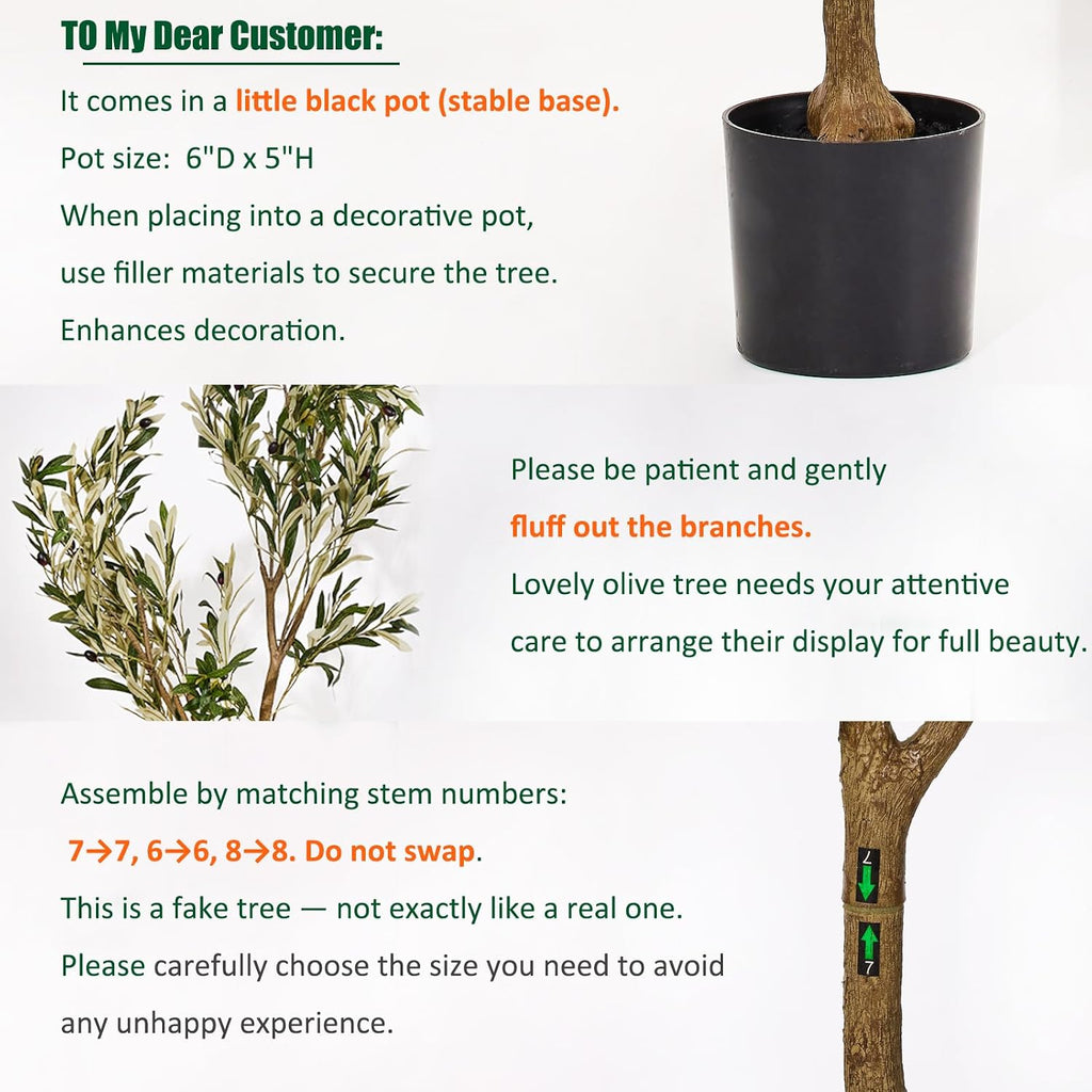 5ft Artificial Olive Trees Indoor, Faux Olive Tree with Natural Wood Realistic Leaves Lifelike Fruits Fake Olive