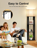 Floor Lamp with Shelves, Modern Tripod Standing Shelf Lamp with 3 Color Temperature Bulb