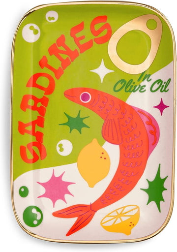 Novelty Ceramic Trinket Tray, Sardines