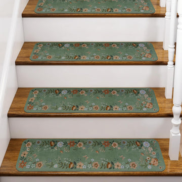 Green Non-Slip Stair Runner for Wooden Steps 15PC 30"x8"