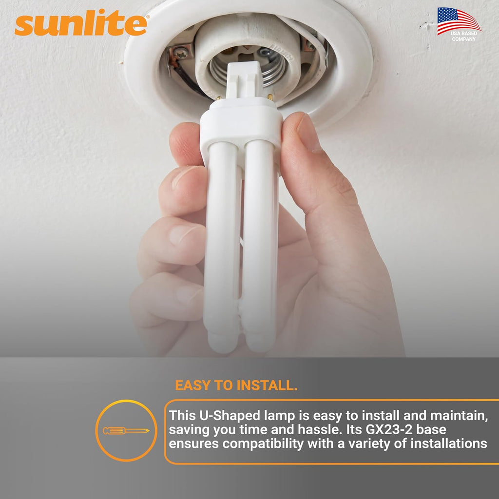 Double Twin Tube Compact Fluorescent Lamp, PLD 2-Pin, 13 Watts, 660 Lumens, 6500K Daylight, 2-Pin