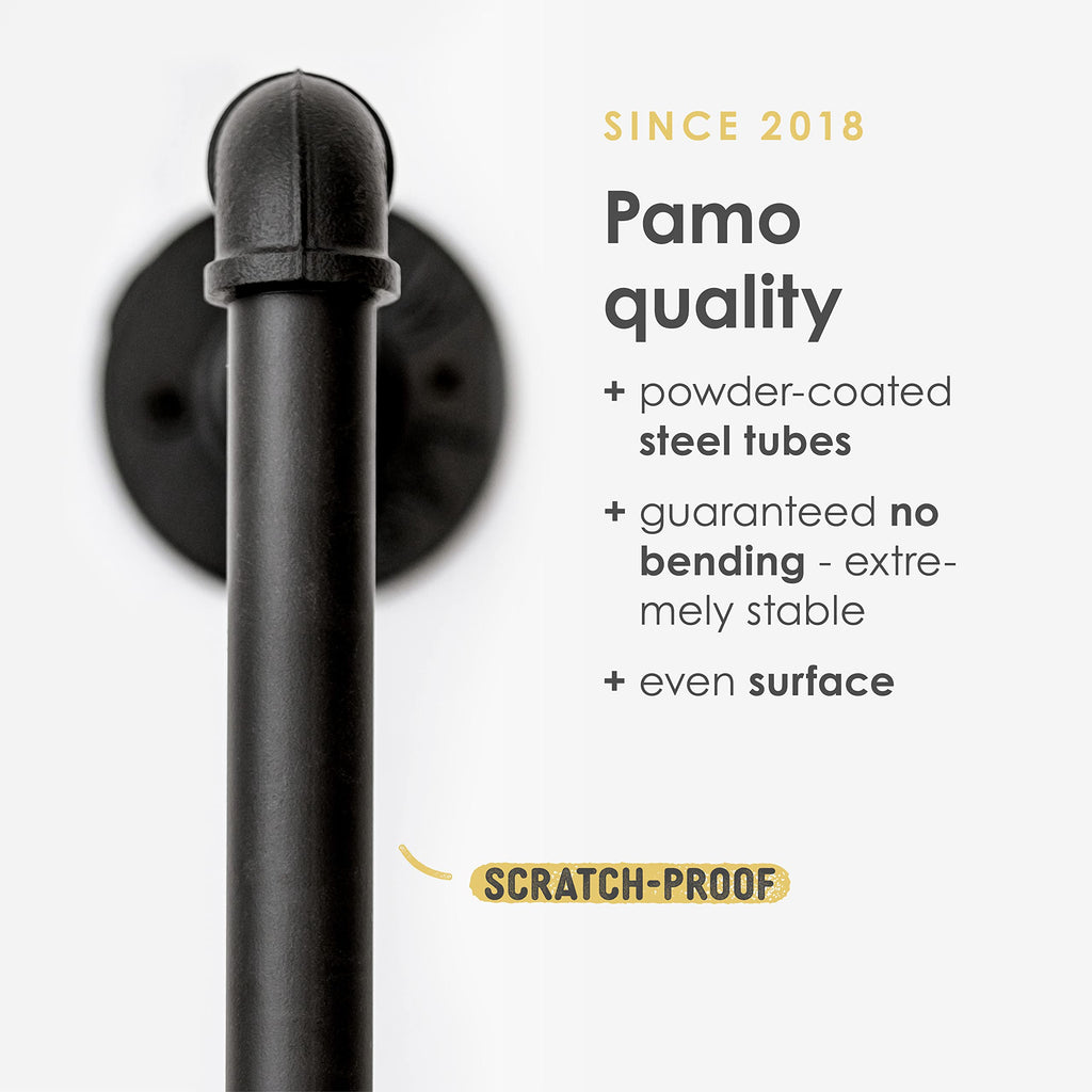 Industrial Shelf Brackets Wall Mounted - Heavy Duty Floating Shelf Support, Black Steel Pipe Shelving, Adjustable DIY
