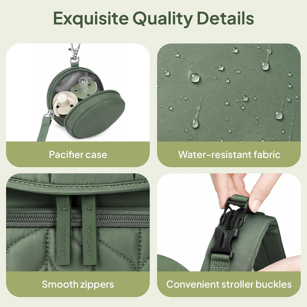 Small Diaper Bag Backpack, 18L Lightweight Baby Travel Bag