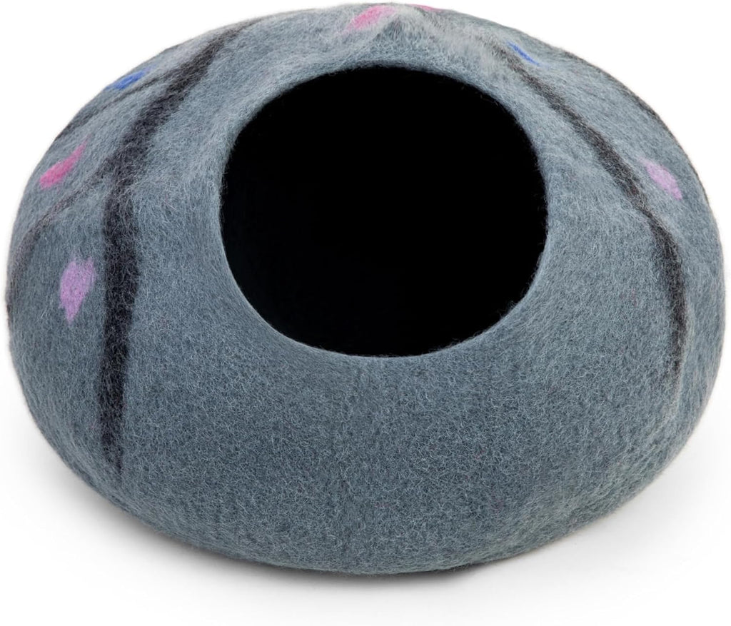 Premium Felt Cat Cave Bed - Wool Kitty Beds Handcrafted Kitten Caves Bed for Indoor Cats - Made from Merino Wool