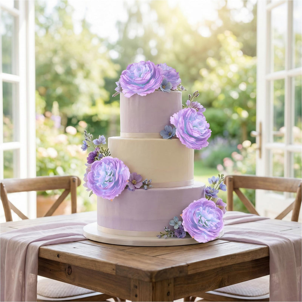 Peonies Artificial Flowers 12Pcs Realistic Purple Silk Ranunculus Flowers 14.6" Fake Peonies Decoration Wedding