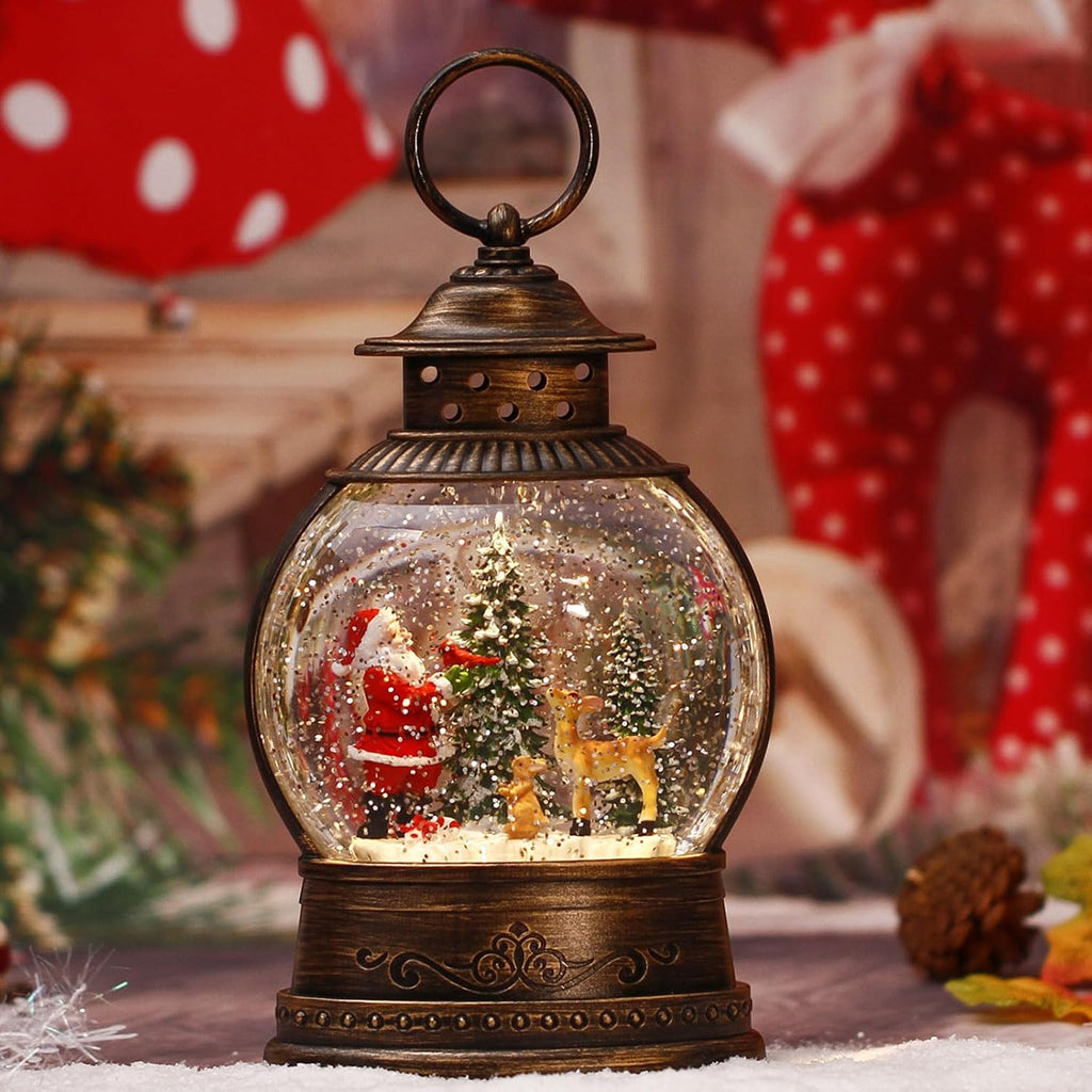 Christmas Snow Globes, Lighted Decorations Musical Snow Globes Lantern, Santa Christmas Decoration Indoor Home Décor