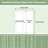 Paintable Sliding Closet Door 60" x 80", 5-Panel Solid Core Interior Sliding Door for Bedroom, Bypas