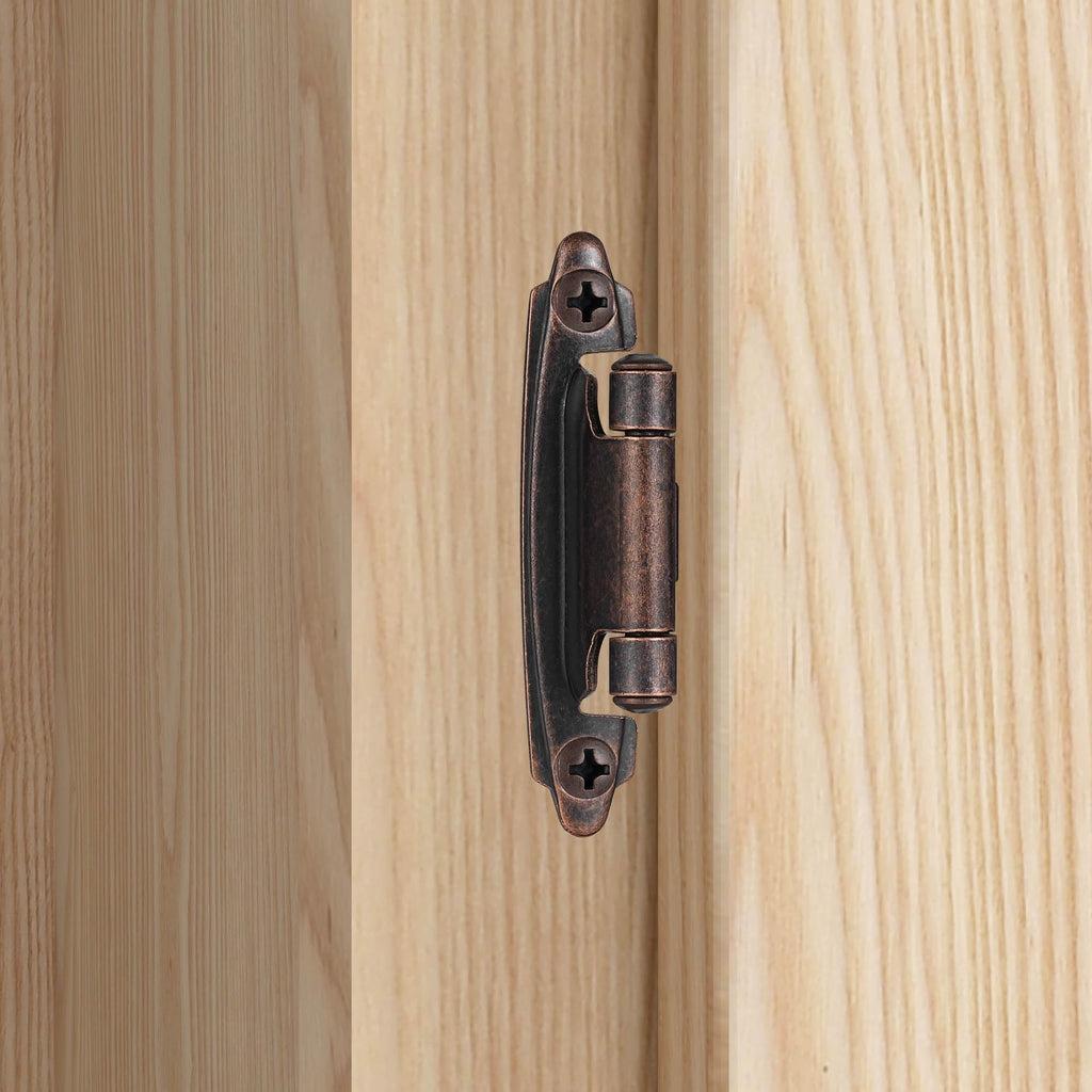 Oil Rubbed Bronze Kitchen Cabinet Hinges, 3/8" Inset, 10 Pack